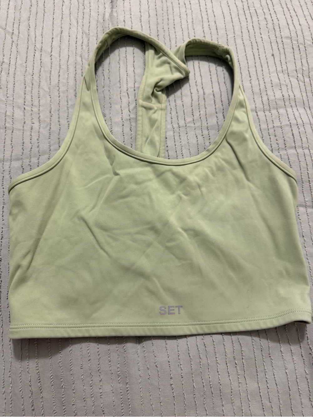 SET Active Pale Green Racerback Sports Bra
